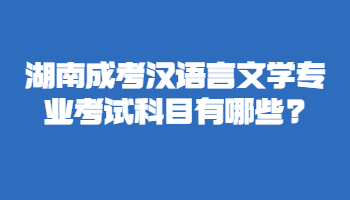 湖南成考漢語言文學(xué)專業(yè)考試科目